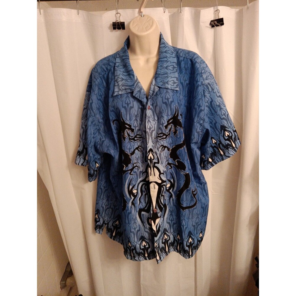 Steve & Barrys authentic loungewear club shirt XXL Blue Dragon Print